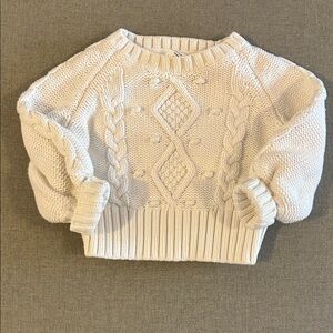 Cozy white Cable Knit Fisherman Sweater
